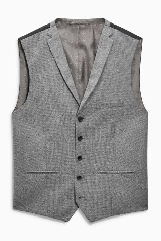 Light Grey Textured Slim Fit Suit: Jacket